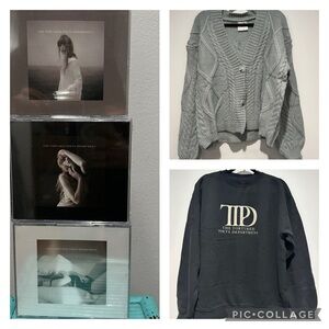 NEW TTPD Crewneck Sweatshirt Cardigan CD Bundle Size Medium Large
